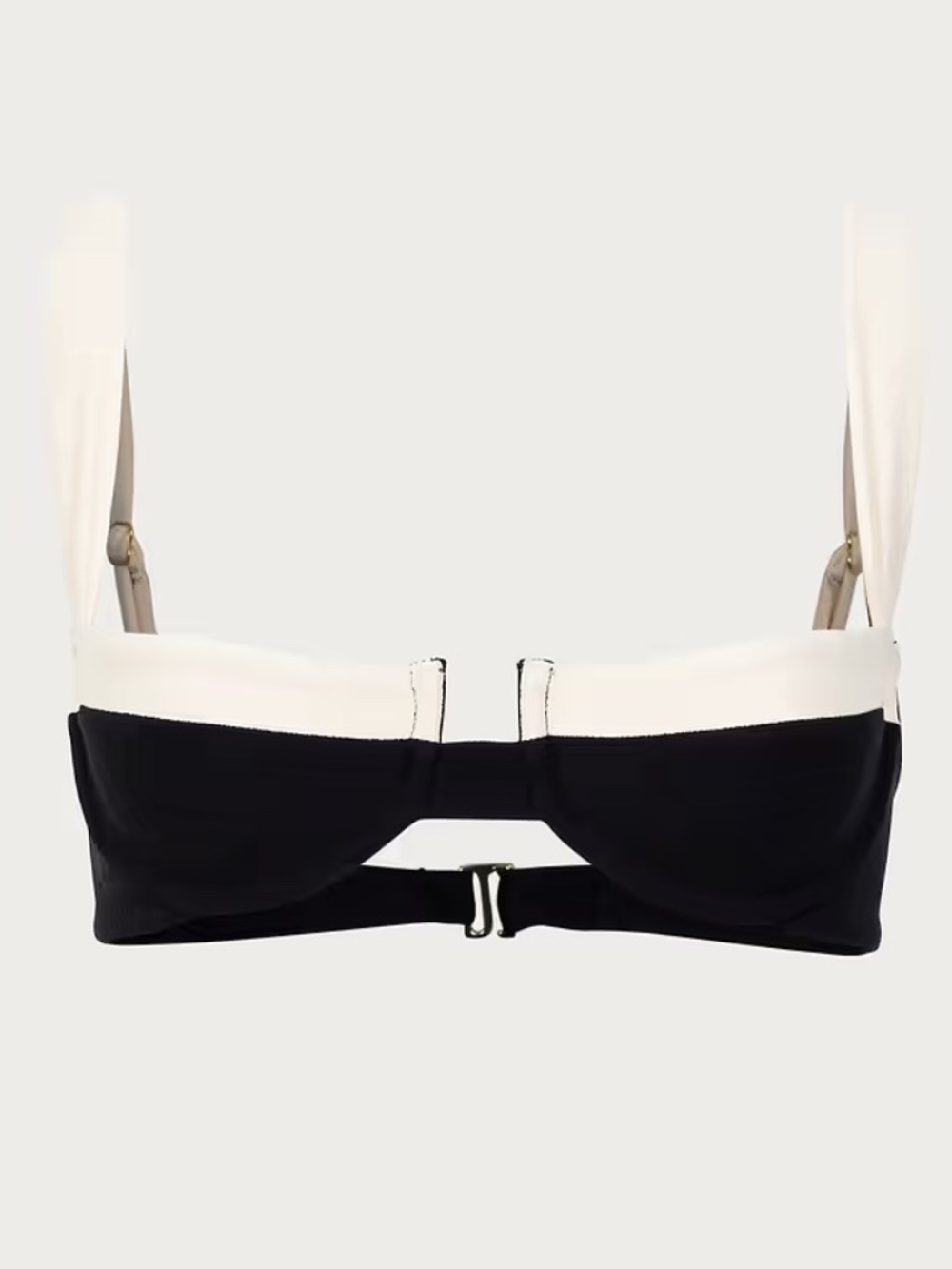 NWT SAME LA Underwire Top Faux Suede Black/Cream - L